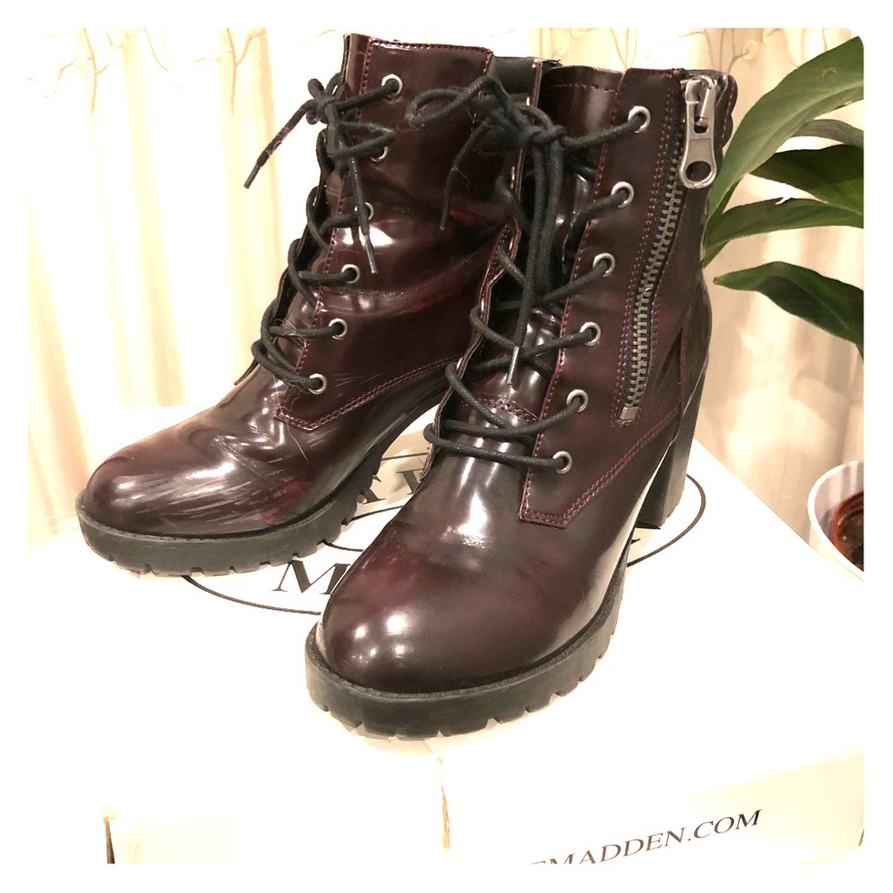 Steve Madden plum booties, size 8.5